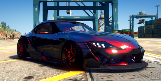 Toyota Supra HGK Drift Car with Animated Engine