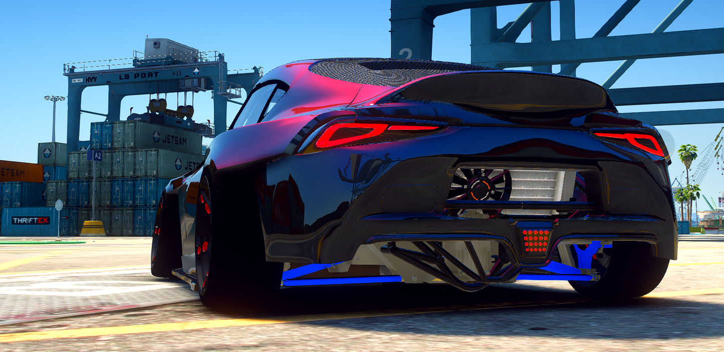 Toyota Supra HGK Drift Car with Animated Engine