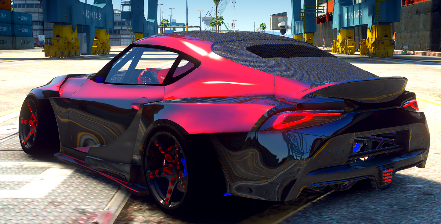Toyota Supra HGK Drift Car with Animated Engine