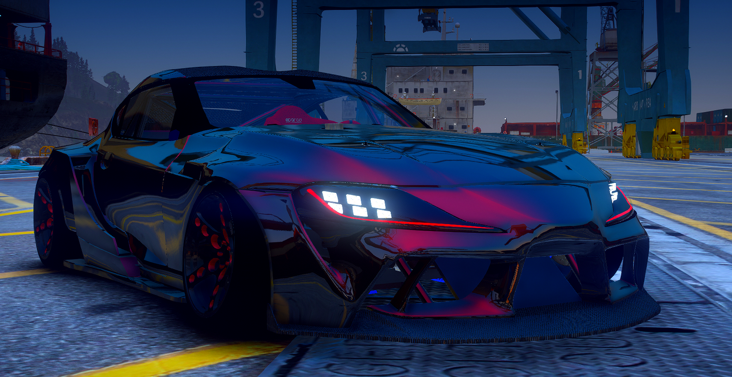 Toyota Supra HGK Drift Car with Animated Engine