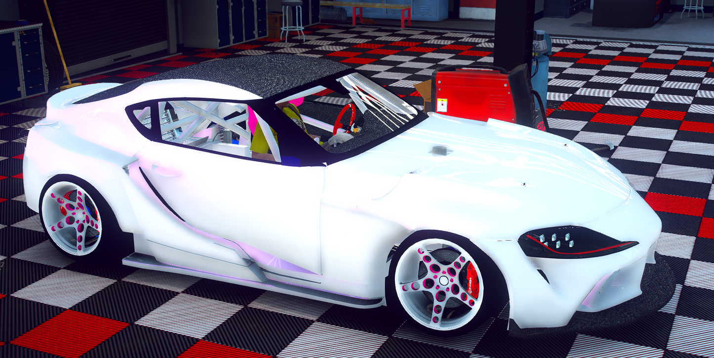 Toyota Supra HGK Drift Car with Animated Engine