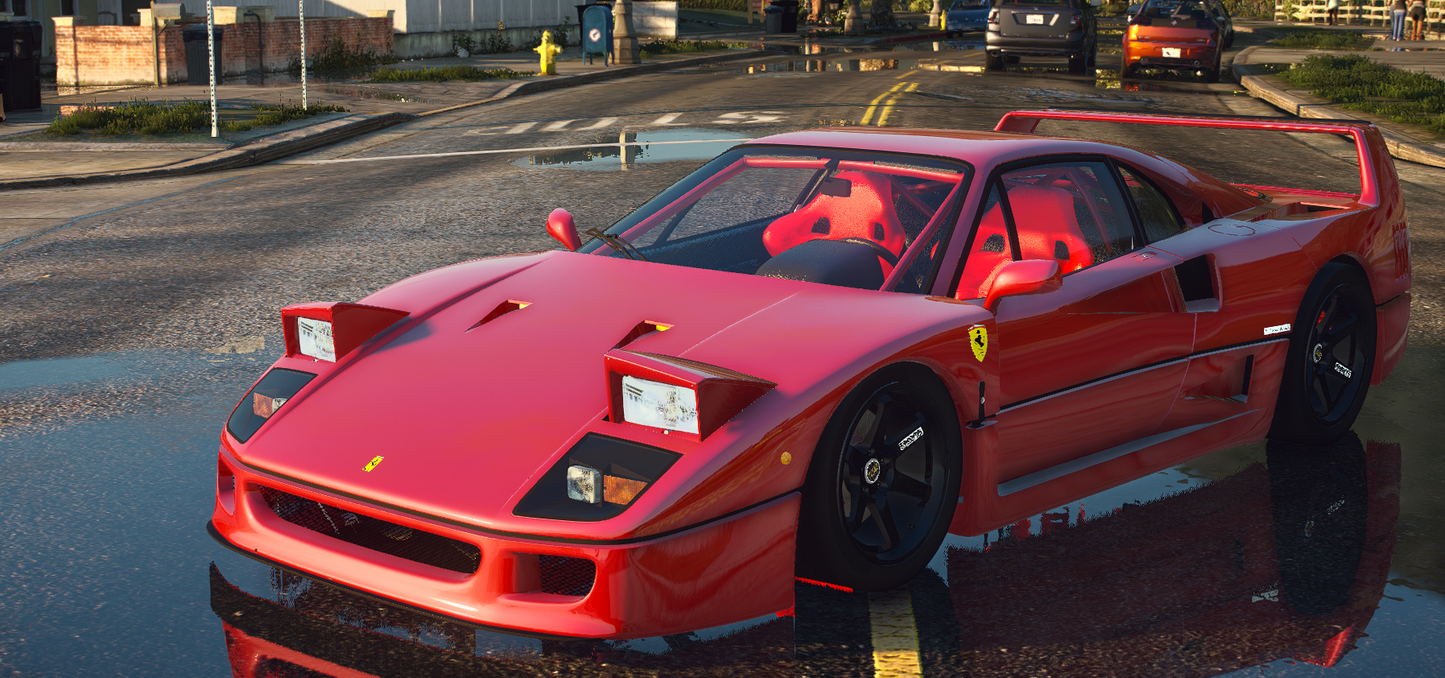 Ferrari F40 Twin Turbo with Animated Engine