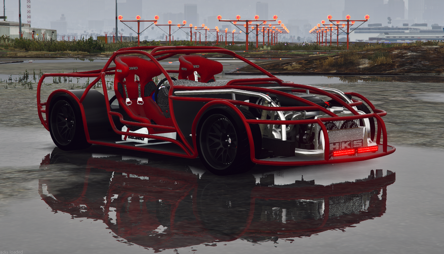 Chevrolet C6 Exo Drift Car with Animated Engine