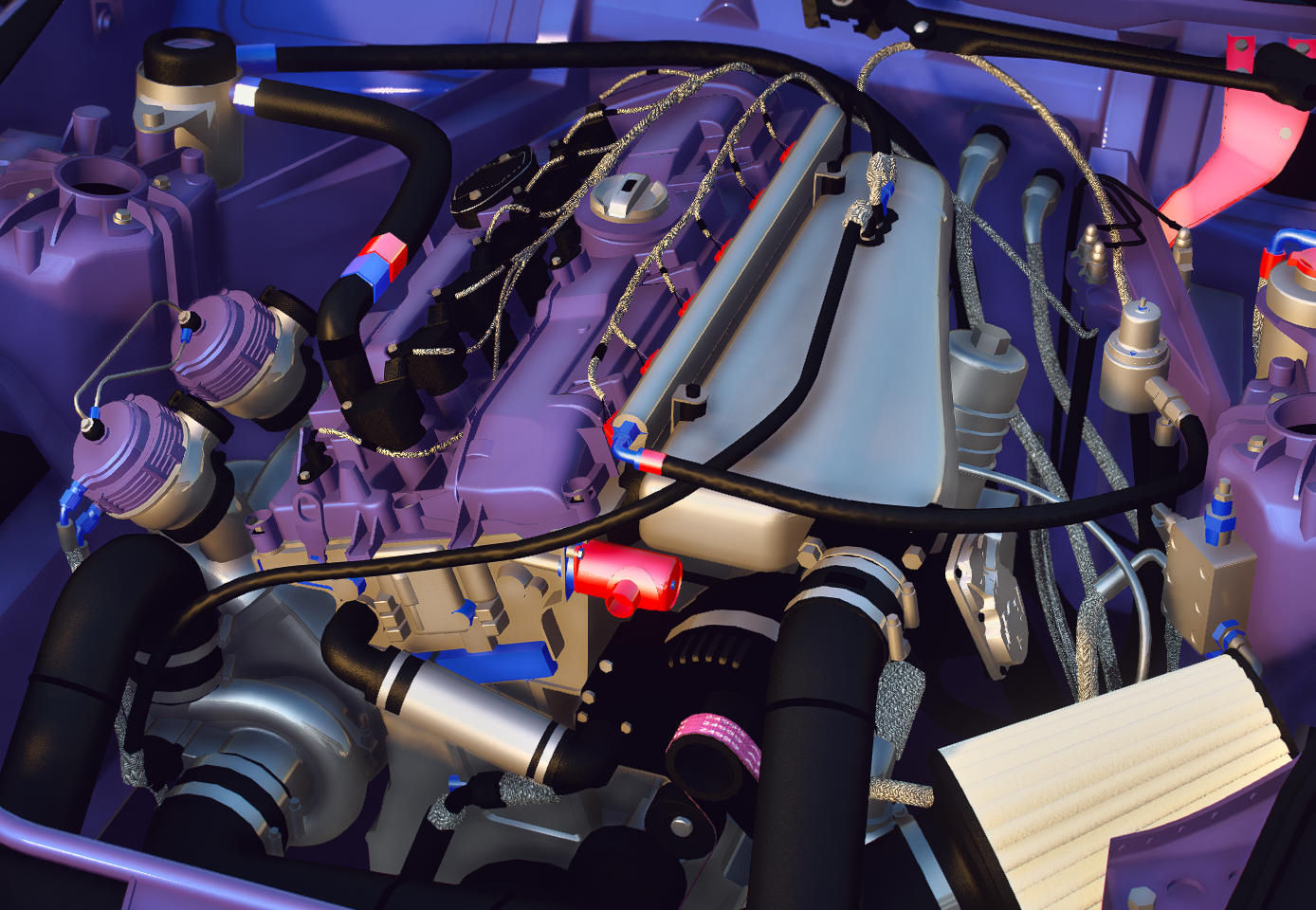 Toyota Supra Widebody with Animated Engine
