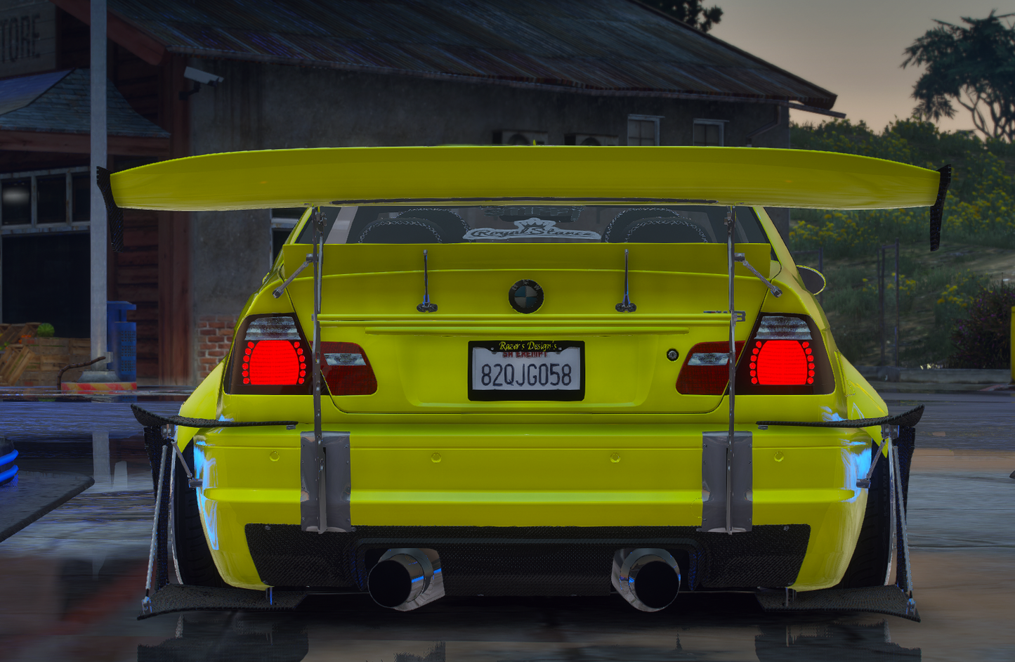 BMW E46 Widebody with Animated Engine