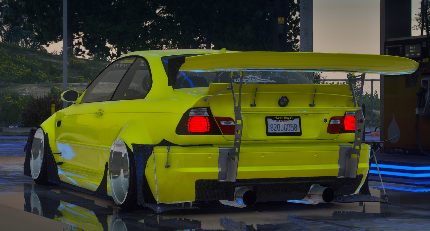BMW E46 Widebody with Animated Engine
