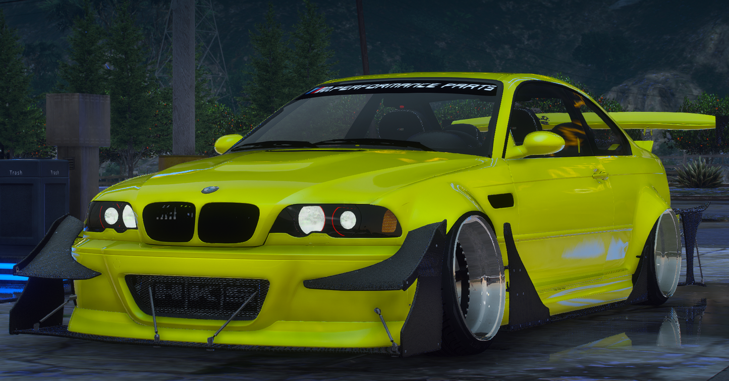 BMW E46 Widebody with Animated Engine