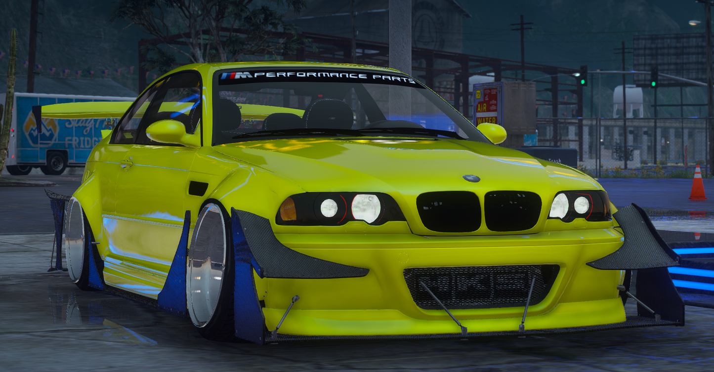 BMW E46 Widebody with Animated Engine