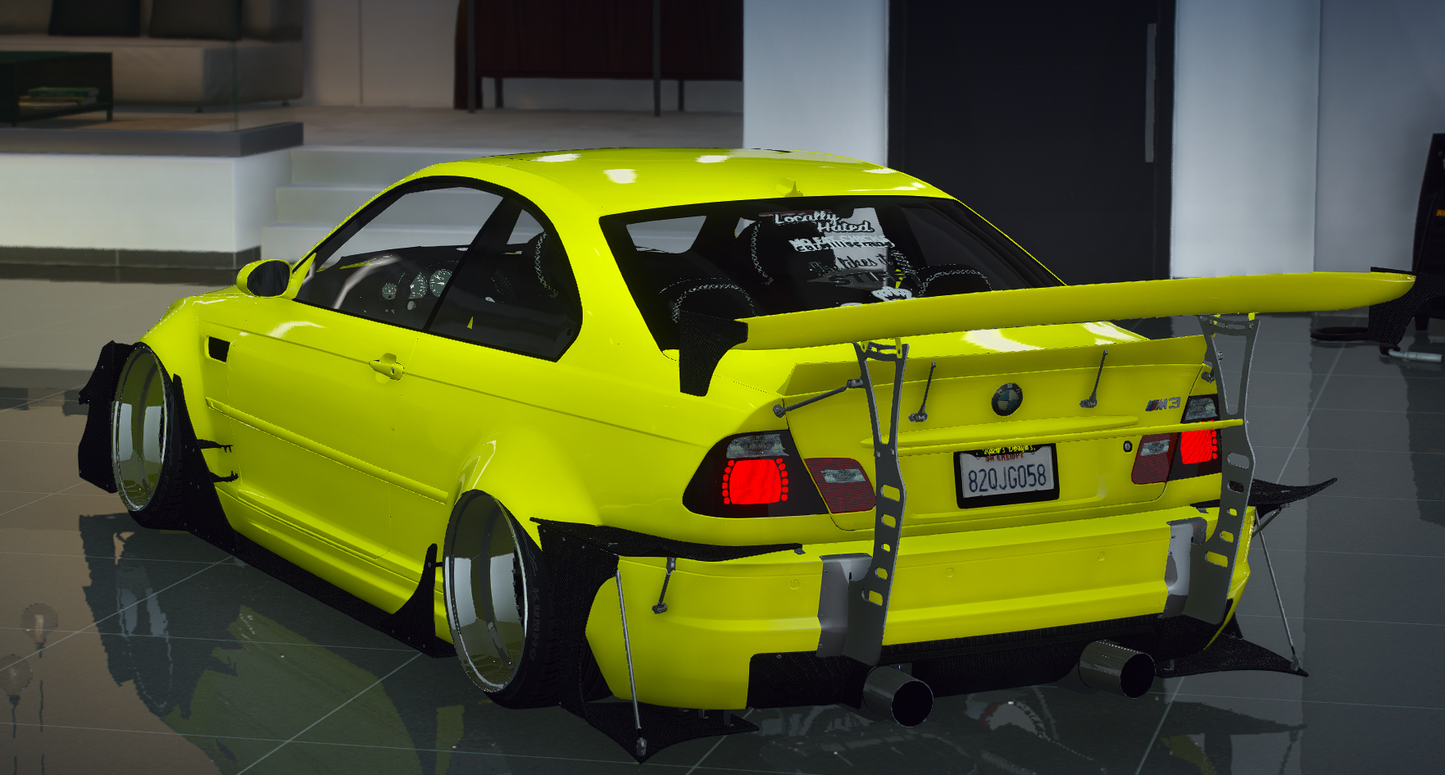 BMW E46 Widebody with Animated Engine