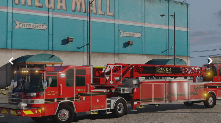 Fire Department Tiller Truck and Trailer