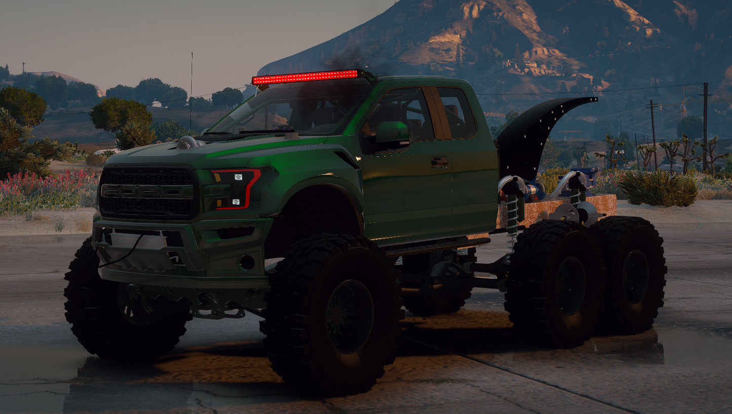 Ford Raptor Pandem Flatbed with Animated Engine