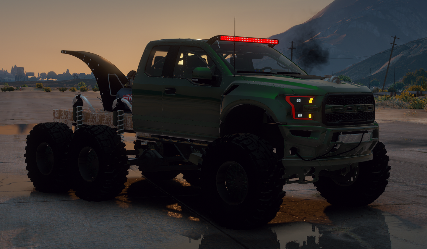 Ford Raptor Pandem Flatbed with Animated Engine