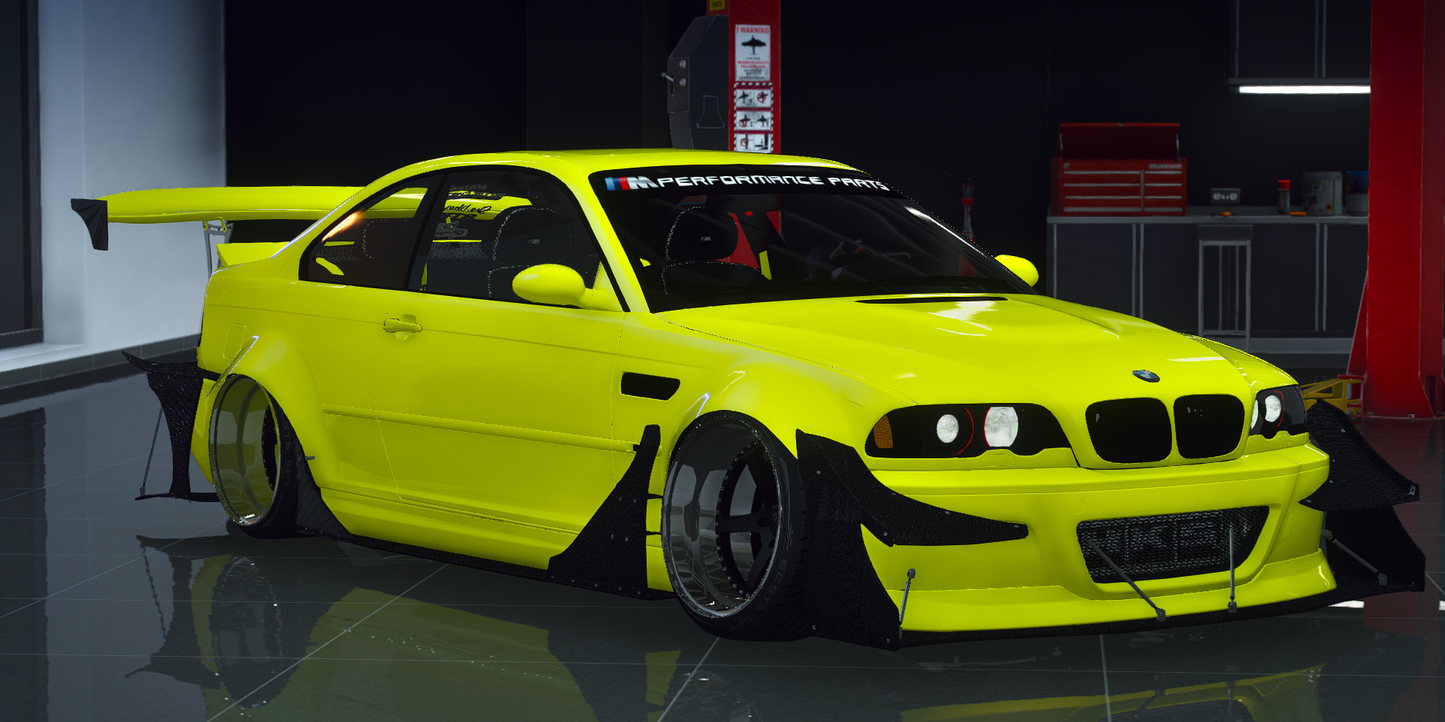 BMW E46 Widebody with Animated Engine